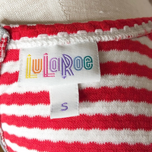 Lularoe Ameila, red & white zigzag pattern - Picture 6 of 7